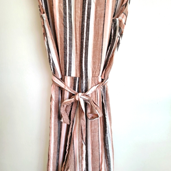 Chloe Rene Summer Boho Jumpsuit Sleeveless Linen Blend Size Petite Large - Picture 7 of 15
